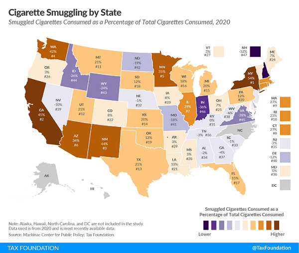 Tax foundation 2020 cig smuggling map