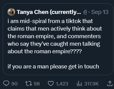 Roman TikTok Trend Tweet