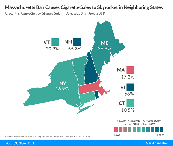 Tax Foundaton cigarette sale map northeast