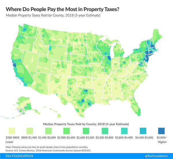 Tax Foundation 2018 property tax map