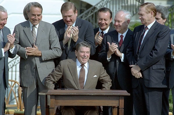 Signing ceremony for TRA 1986 via Reagan Library