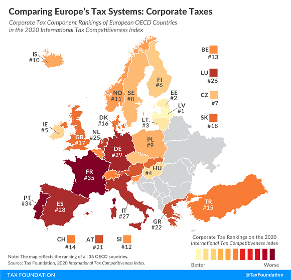 Tax Foundation International Competiveness corporation component map