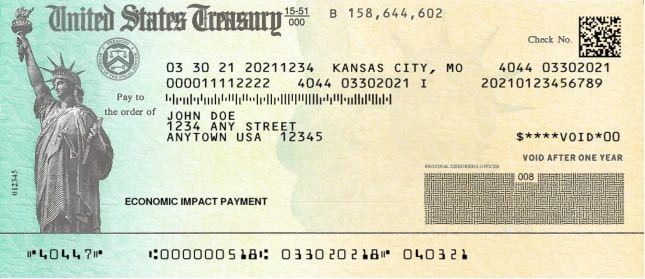 Sample US Treasury Check