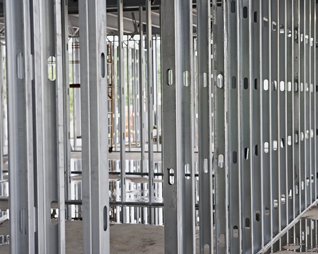 Steel Beams at Construction Site