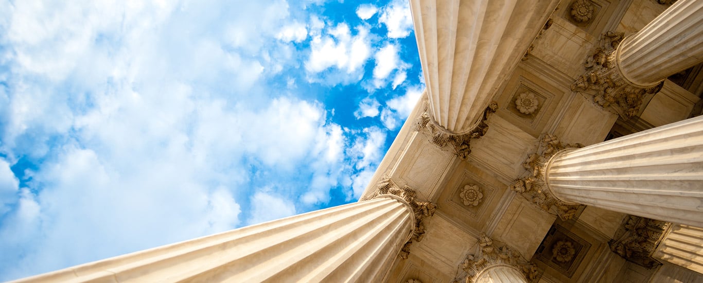 government pillars upward view