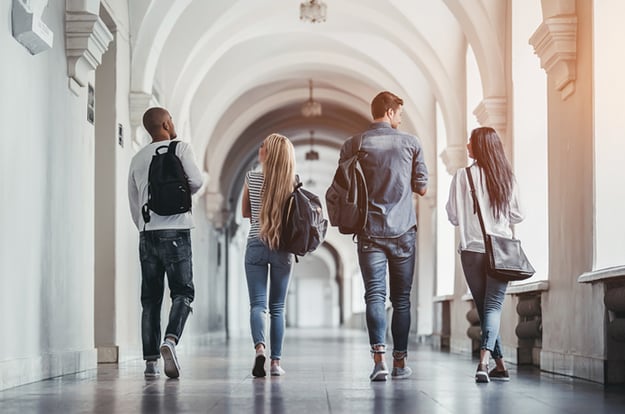 Students Walking Down a Hall