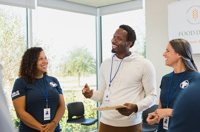 nonprofit employees chatting