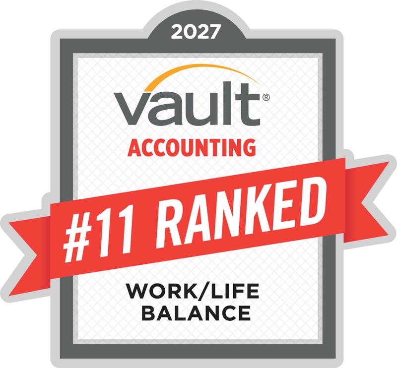 Vault Accounting 2027 Top Accounting Firms #11 - Work Life Balance
