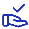 blue icon depicting giving approval