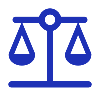 blue icon depicting a scale