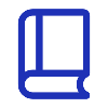 blue icon depicting book