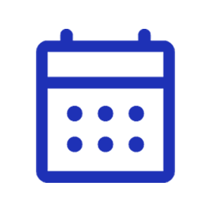 blue icon depicting calendar