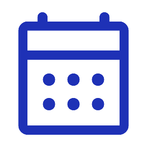 blue icon depicting calendar