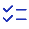 blue icon depicting checklist