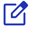 blue icon depicting writing a note