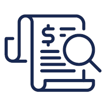 icon of examining a bill or statement