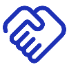 blue icon depicting a handshake