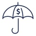 umbrella and dollar sign icon/graphic