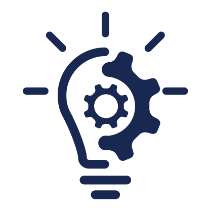 lightbulb and gear icon