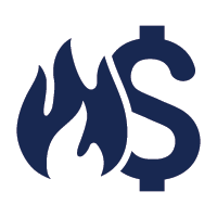 dollar sign and flame icon