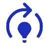 blue icon depicting training of an AI model