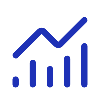 Blue icon depicting a growth chart