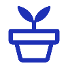 blue icon depicting potted plant