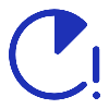Blue icon depicting time running out