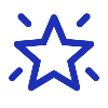 blue icon depicting a shining star