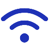 blue icon depicting wifi signal