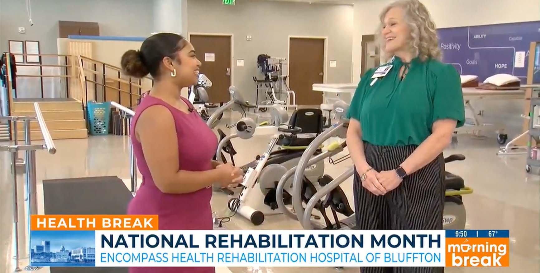 Health Break National Rehabilitation Month Encompass Health Rehabilitation Hospital of Bluffton morning break interview