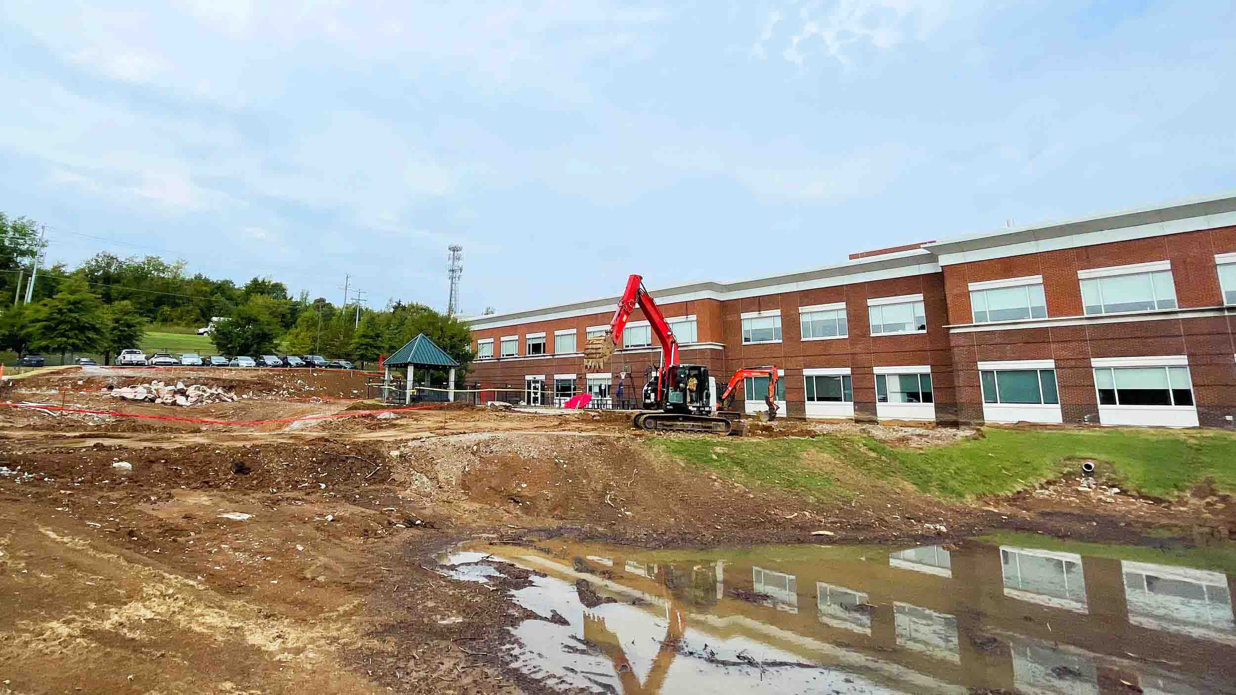 Franklin exterior with construction being done