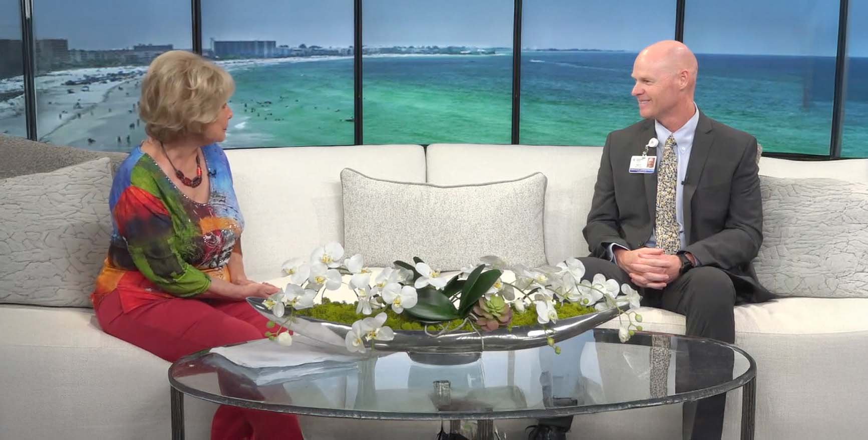 Sarasota CEO and an interviewer talking