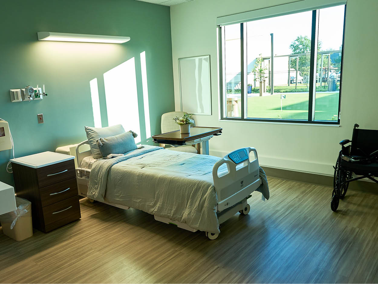 Private patient room at Encompass Health Rehabilitation Hospital of Westover Hills showcased during the grand opening event.