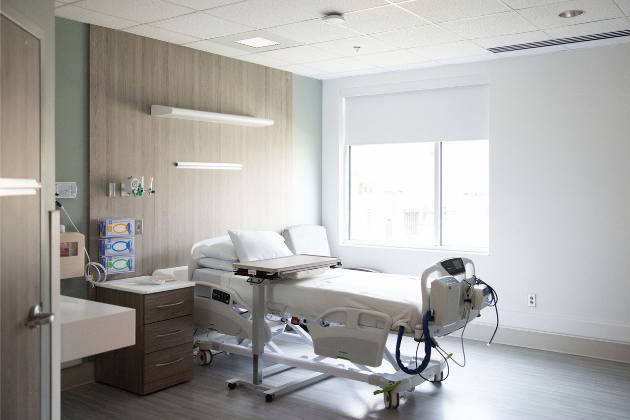 Patient room at Encompass Health Greenville showcases added capacity from the rehabilitation hospital bed expansion.