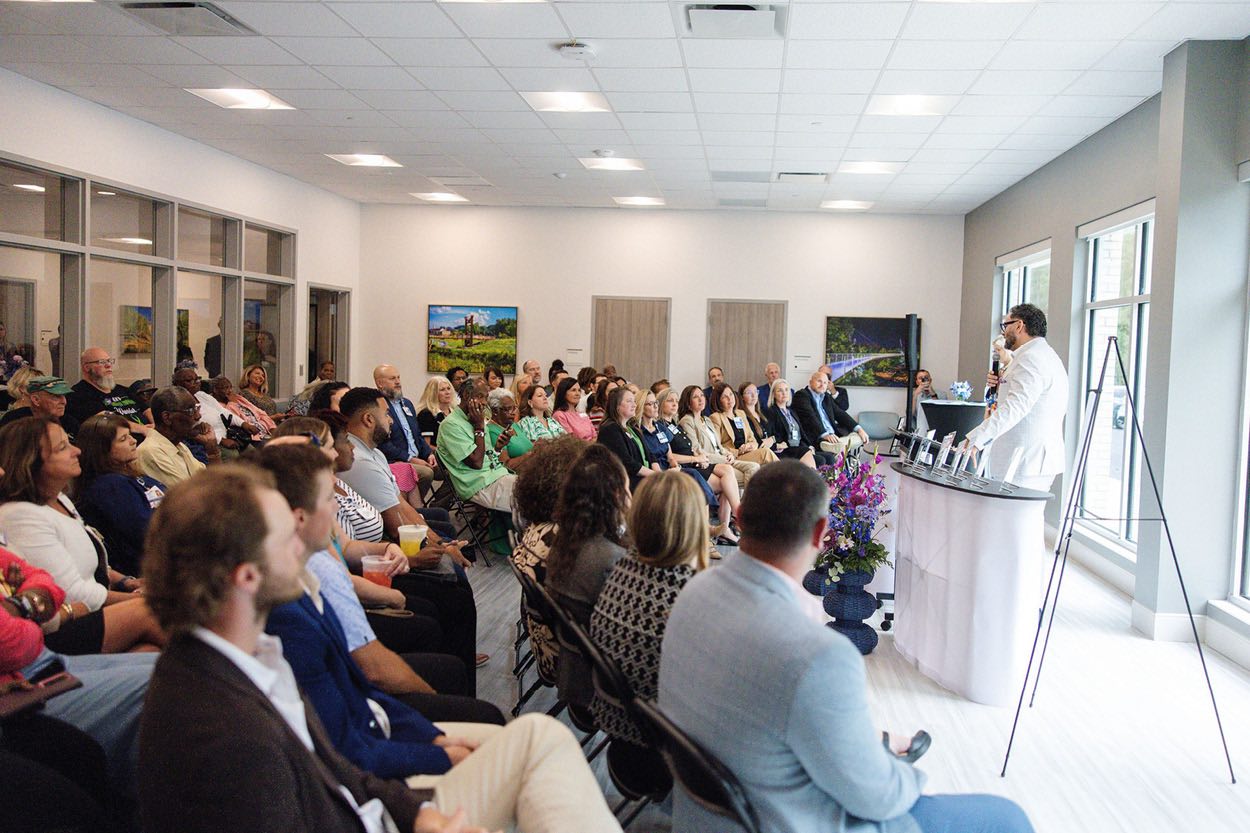 Community members attend a ceremony celebrating the Encompass Health Greenville bed expansion project.