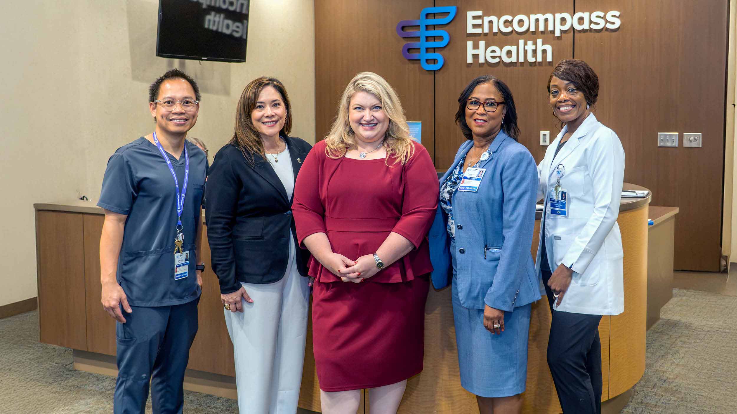 Congresswoman Kat Cammack meets with rehabilitation hospital leaders during a facility tour, discussing patient care, outcomes, and rehabilitation services.
