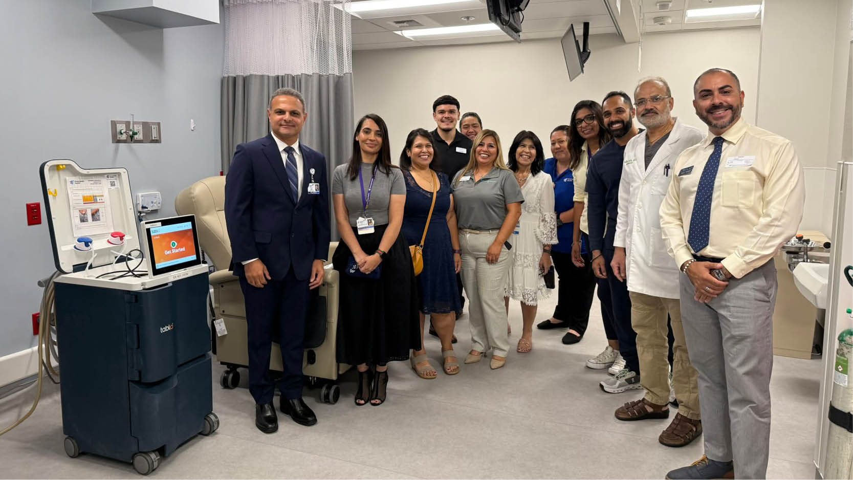 Staff and community members tour the new dialysis suite at Encompass Health Bakersfield, highlighting expanded rehabilitation services and treatment capabilities.
