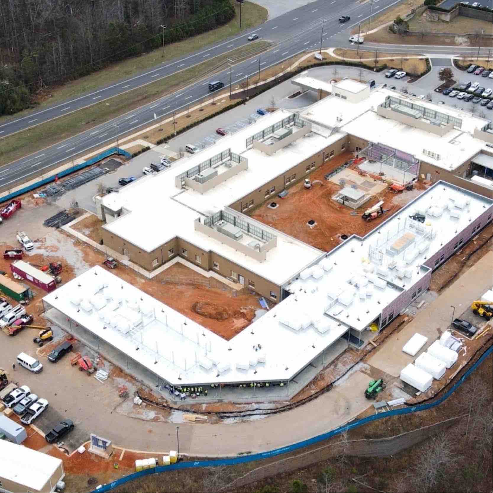 Ariel shot of the new construction