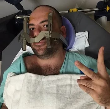 Anthony Griffith taking a selfie in the hospital