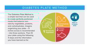 A visual diabetic plate method guide.
