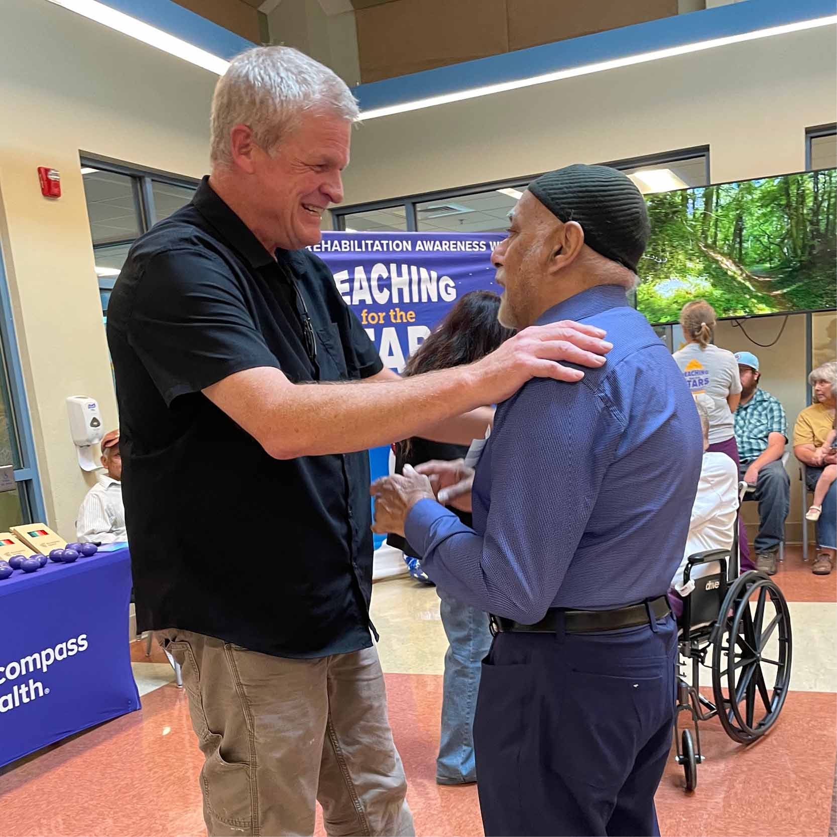 A patient and their care team reuniting