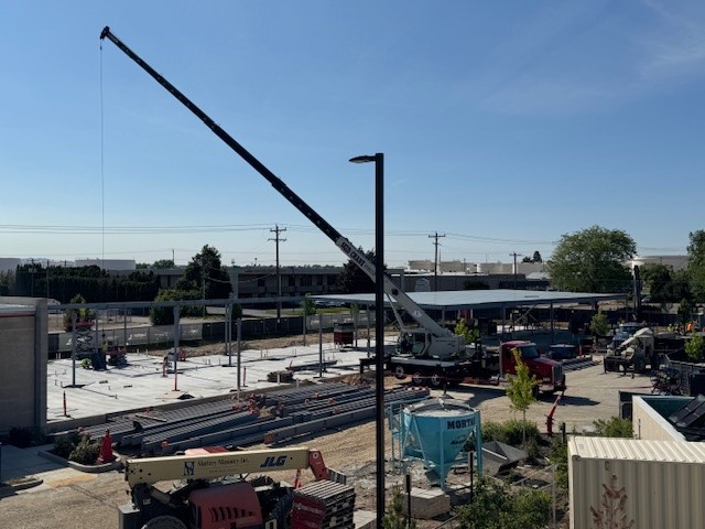 A crane at the Saint Alphonsus Regional Rehabilitation Hospital construction site