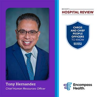 Tony Hernandez, Becker's CHRO to know, headshot