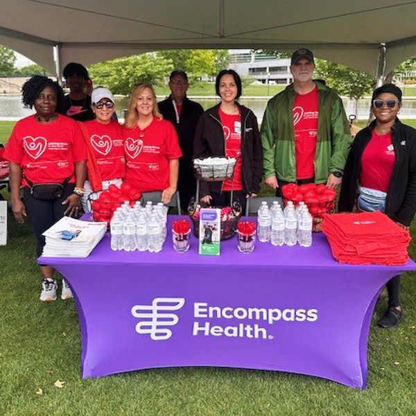 Encompass Health booth at the AHA’s Heart Walk