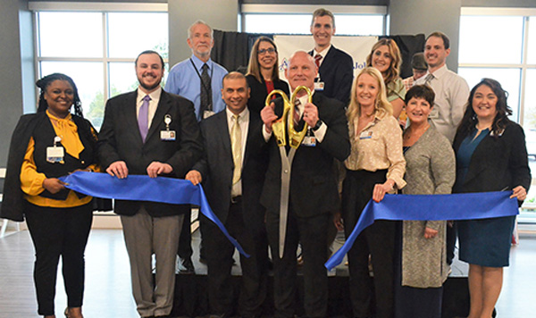 Ascension St. John Rehabilitation Hospital of Owasso staff at the grand opening ribbon cutting