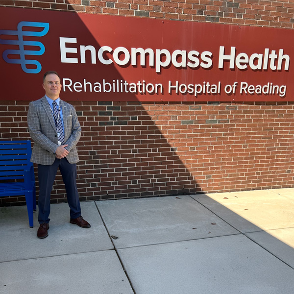 Robert Wiegand, Lehigh Valley Business Power List 2025 award recipient in front of hospital sign