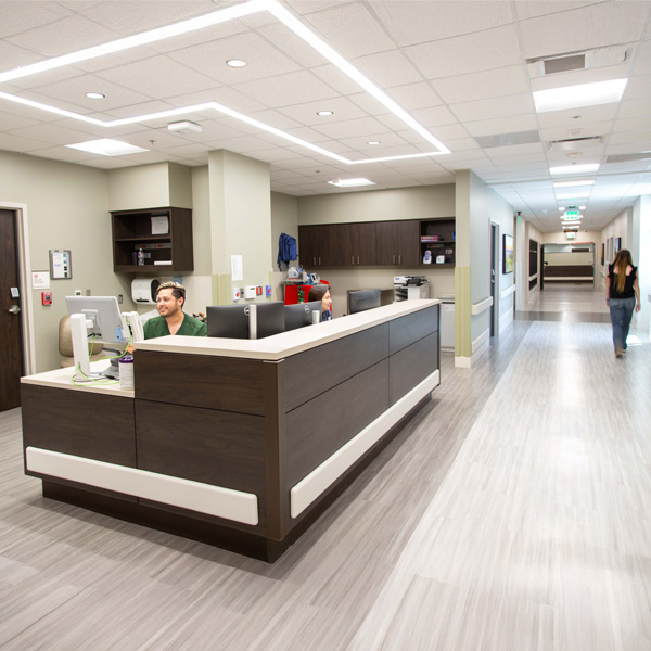 Nursing station at South Plains Rehabilitation Hospital