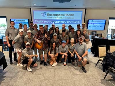 Encompass Health staff at Scottsdale, Arizona golf tournament