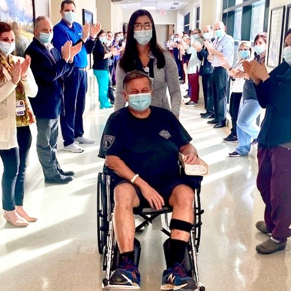 Joe Malinowski is discharged from Encompass Health Rehabilitation Hospital of Western Massachusetts
